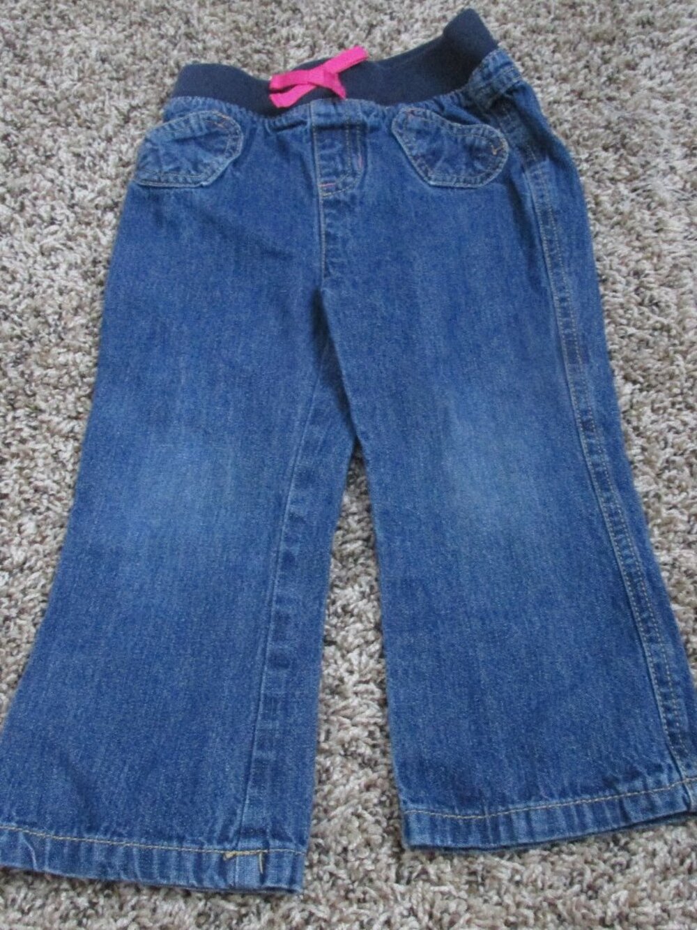 Jumping‎ Beans Pull On Jeans Toddler Girls Size 24M Blue Denim Elastic Pockets